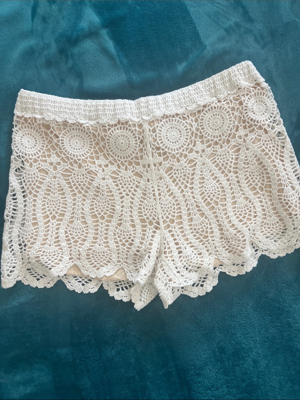 Show Me Your MuMu White Crochet Lace Shorts